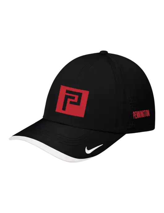 Nike Black/White Dri-FIT Perforated Performance Cap w/Pennington Icon Logo, Pennington Logo