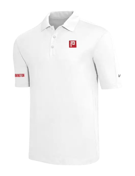 Nike White Tech Sport Dri-FIT Polo w/Pennington Icon Logo, Pennington Logo