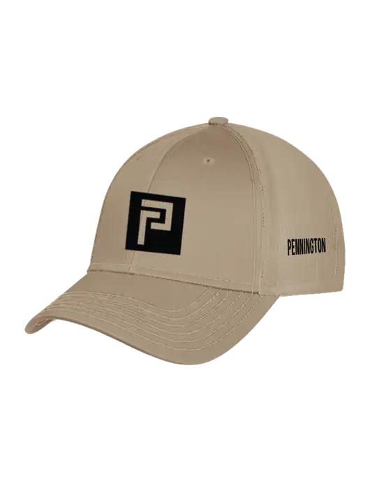 Khaki Mesh Trucker Cap Snap Back w/Pennington Icon Logo, Pennington Logo