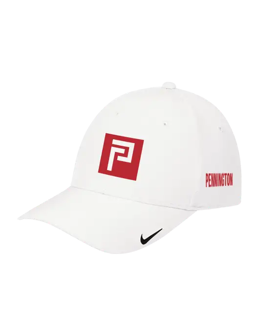 Nike White Dri-FIT Legacy Cap w/Pennington Icon Logo, Pennington Logo