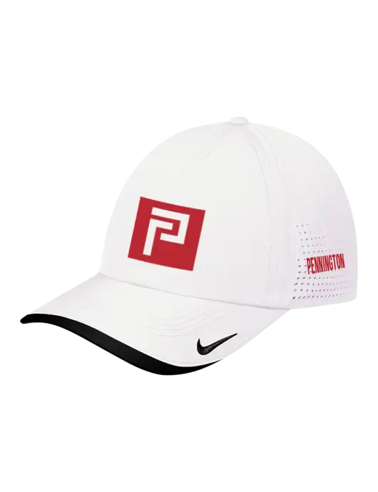 Nike White/Black Dri-FIT Perforated Performance Cap w/Pennington Icon Logo, Pennington Logo