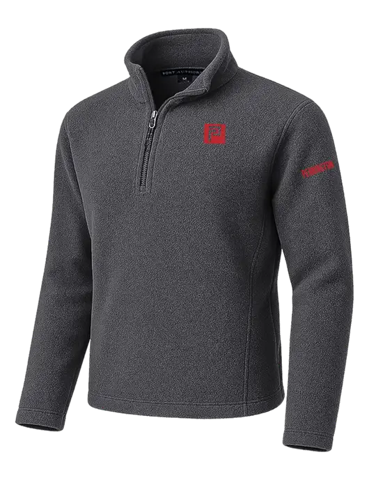 Dark Grey Fleece 1/4-Zip Pullover w/Pennington Icon Logo, Pennington Logo