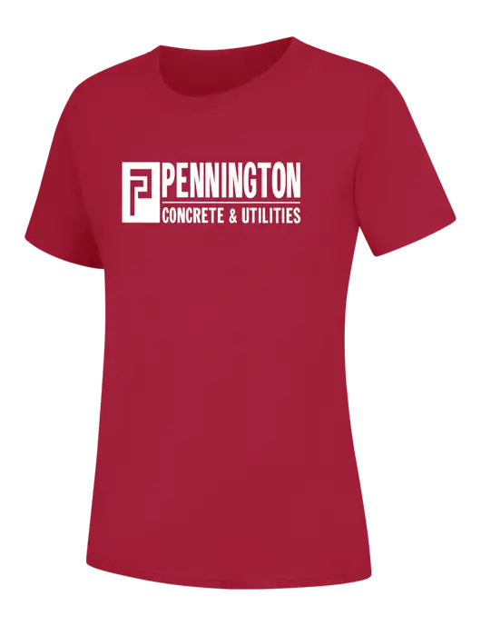 Womens Red Core Blend Tee w/Pennington Logo