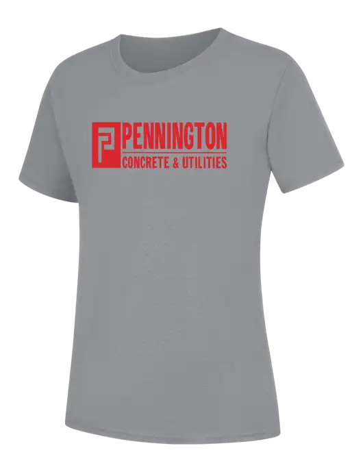 Womens Light Grey Heather Core Blend Tee w/Pennington Logo