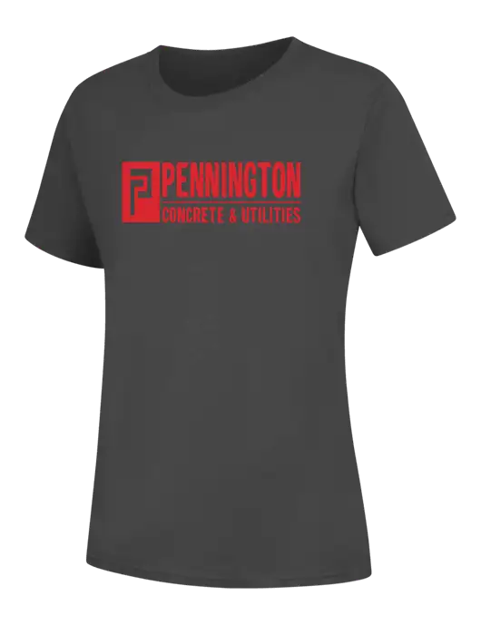 Womens Charcoal Core Blend Tee w/Pennington Logo