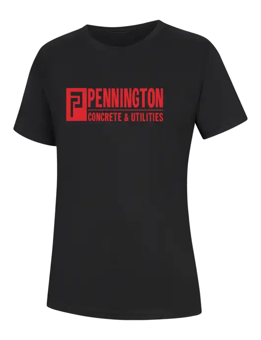 Womens Black Core Blend Tee w/Pennington Logo