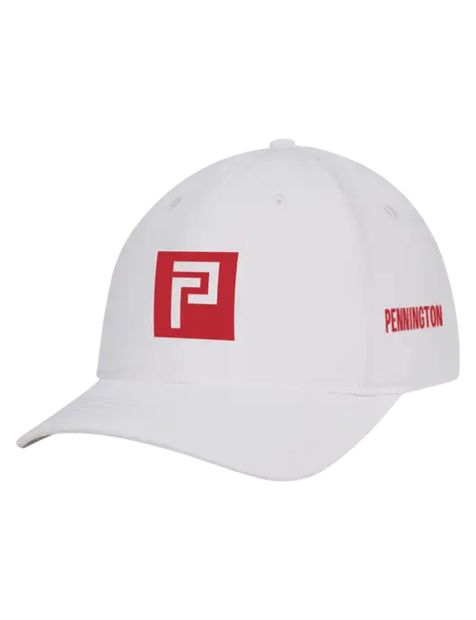 White Nylon Twill Performance Cap w/Pennington Icon Logo, Pennington Logo