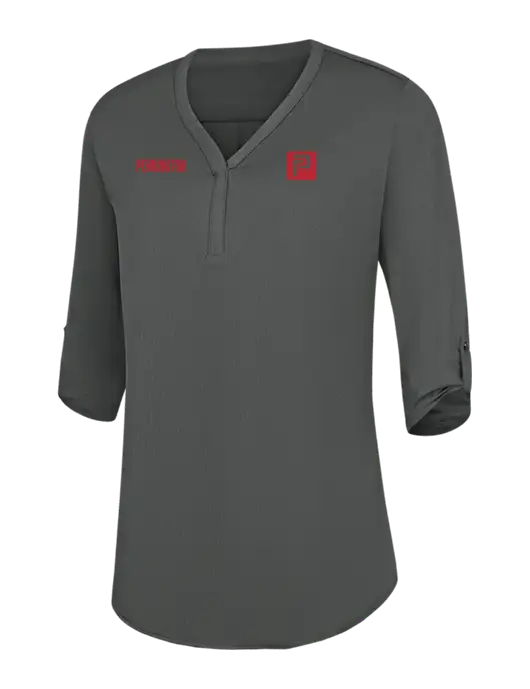 Womens Dark Grey City Stretch 3/4-Sleeve Tunic w/Pennington Icon Logo, Pennington Logo