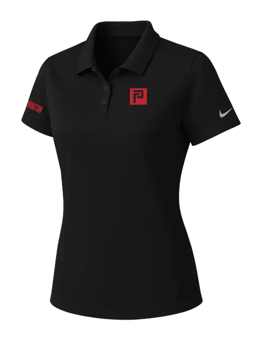 Nike Womens Black Dry Essential Solid Polo w/Pennington Icon Logo, Pennington Logo