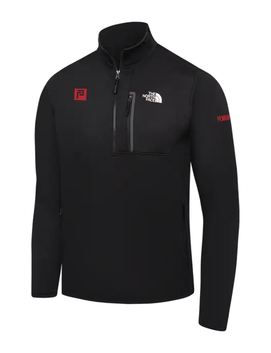 The North Face Black Skyline 1/2-Zip Fleece w/Pennington Icon Logo, Pennington Logo