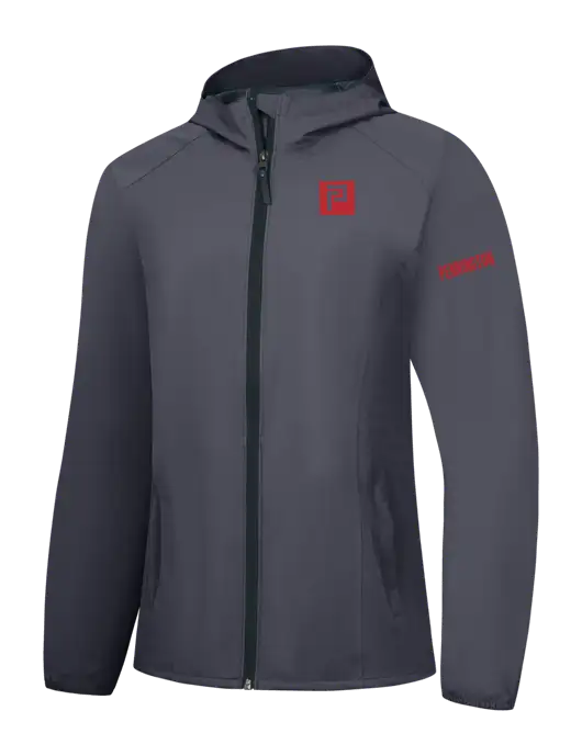 Womens Dark Grey Essential Rain Jacket w/Pennington Icon Logo, Pennington Logo