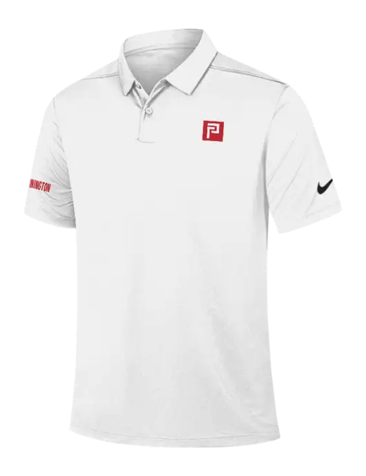 Nike White Dry Essential Solid Polo w/Pennington Icon Logo, Pennington Logo