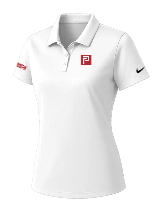 Nike Womens White Dry Essential Solid Polo w/Pennington Icon Logo, Pennington Logo