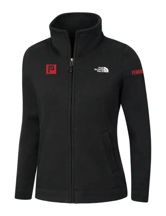 North Face Womens Black Heather Sweater Fleece Jacket w/Pennington Icon Logo, Pennington Logo