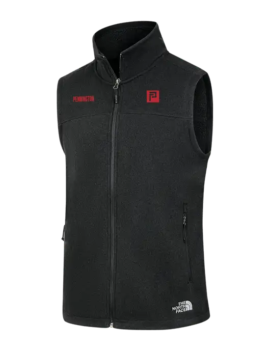 North Face Black Heather Sweater Fleece Vest  w/Pennington Icon Logo, Pennington Logo