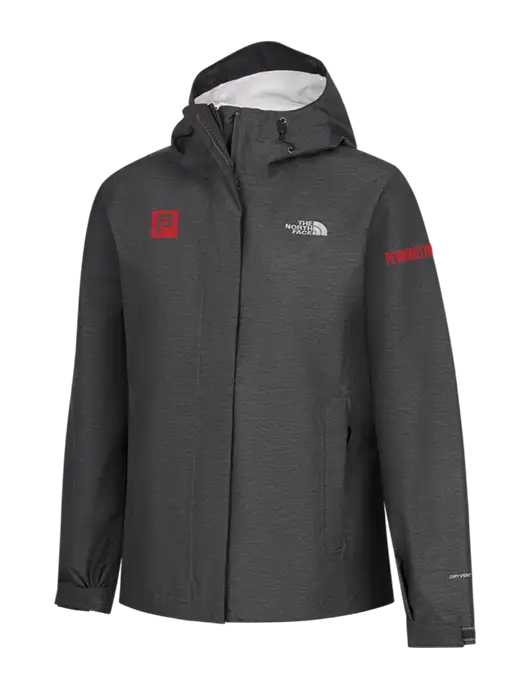 The North Face Womens Dark Grey Heather DryVent Rain Jacket w/Pennington Icon Logo, Pennington Logo