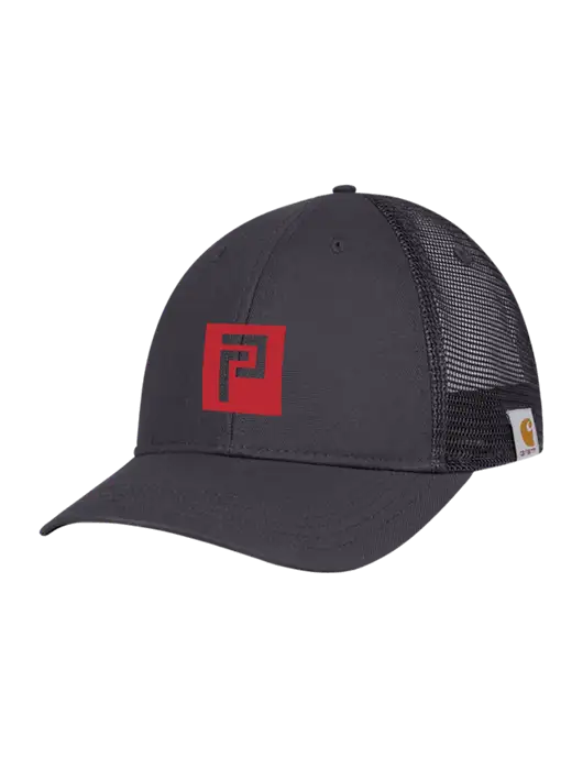 Carhartt Dark Grey Canvas Trucker Cap w/Pennington Icon Logo, Pennington Logo