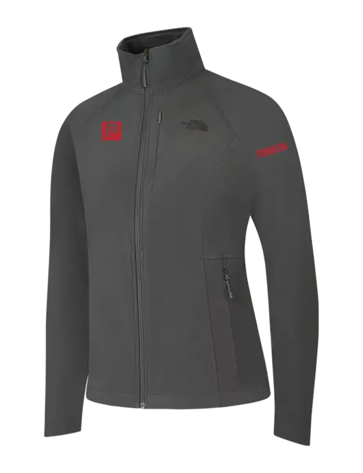 North Face Womens Medium Grey Apex Barrier Soft Shell Jacket  w/Pennington Icon Logo, Pennington Logo