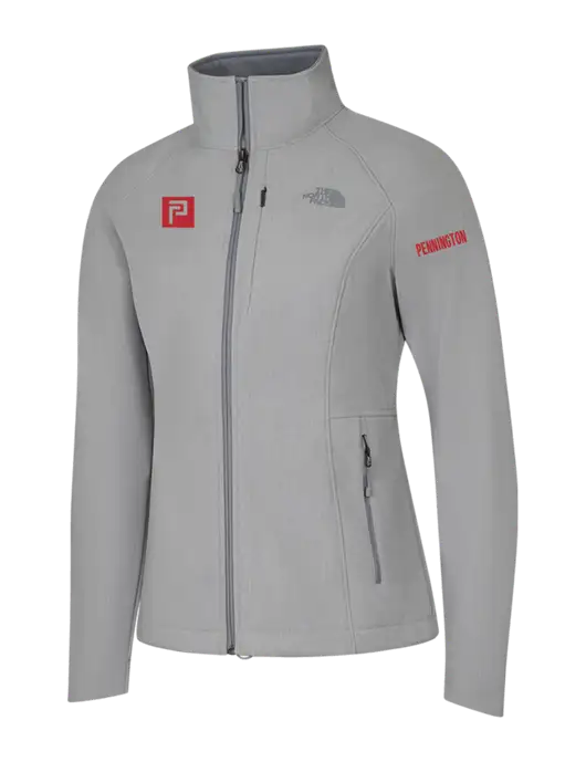 North Face Womens Light Grey Heather Apex Barrier Soft Shell Jacket  w/Pennington Icon Logo, Pennington Logo
