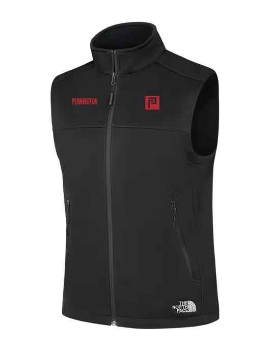 North Face Black Ridgewall Soft Shell Vest w/Pennington Icon Logo, Pennington Logo