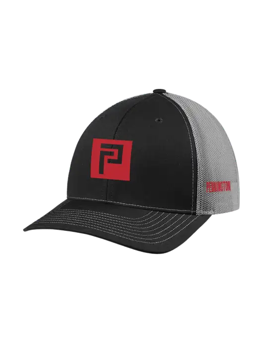 Richardson Adjustable Snapback Original 112 Trucker Cap Black w/Charcoal Mesh w/Pennington Icon Logo, Pennington Logo