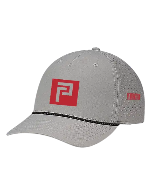 Richardson Laser Perf Performance Light Grey/Black-Grey Rope Cap w/Pennington Icon Logo, Pennington Logo