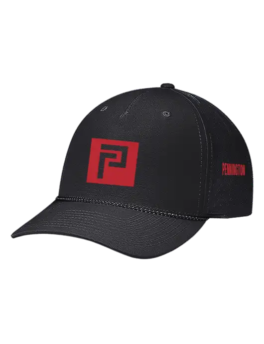 Richardson Laser Perf Performance Black/Black-Grey Rope Cap w/Pennington Icon Logo, Pennington Logo