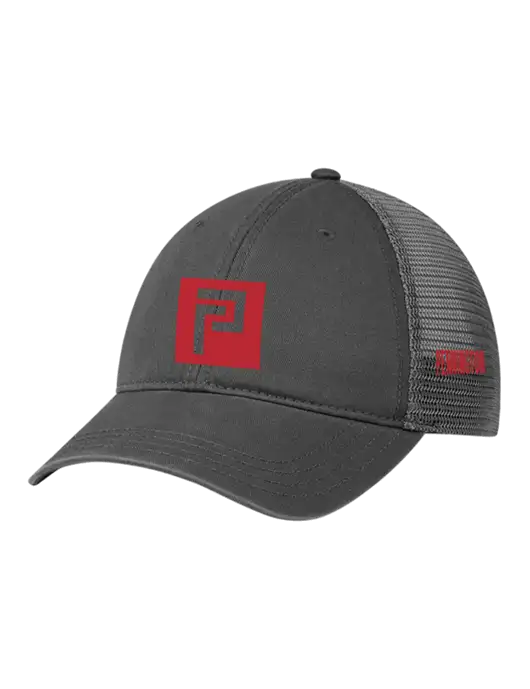Richardson 111 Garment Washed Trucker Cap Charcoal w/Charcoal Mesh w/Pennington Icon Logo, Pennington Logo