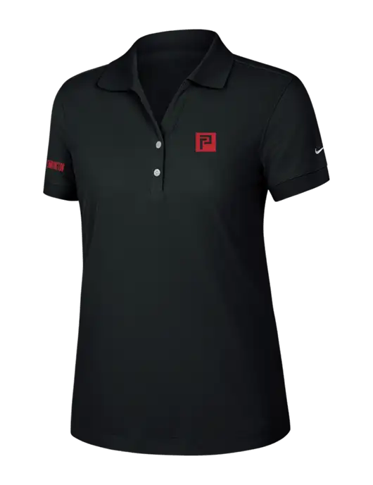 Nike Womens Dri-FIT Classic Black Polo w/Pennington Icon Logo, Pennington Logo