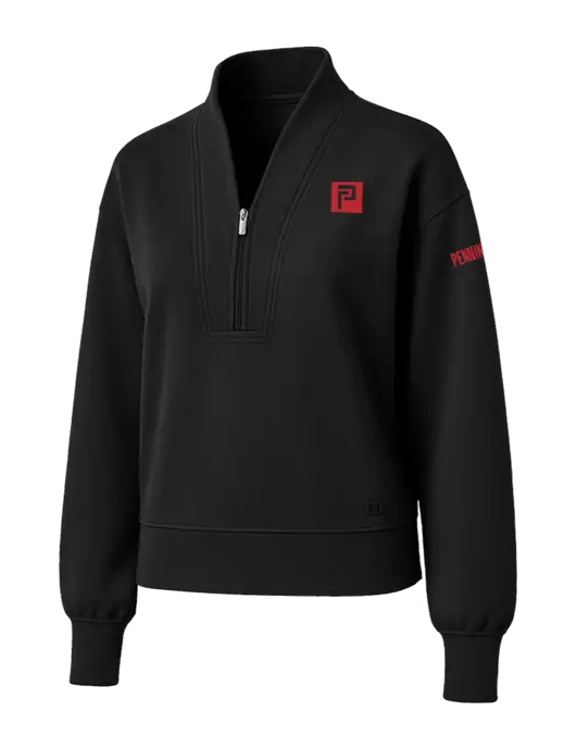 OGIO Womens Black Transcend 1/4-Zip w/Pennington Icon Logo, Pennington Logo