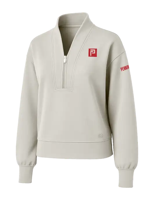 OGIO Womens Ivory Transcend 1/4-Zip w/Pennington Icon Logo, Pennington Logo