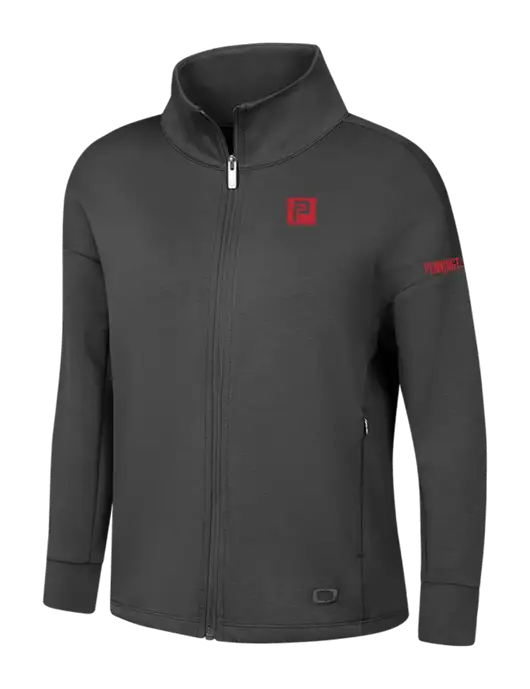 OGIO Womens Dark Grey Transcend Full-Zip w/Pennington Icon Logo, Pennington Logo