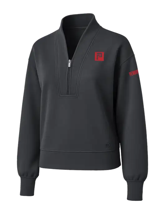 OGIO Womens Dark Grey Transcend 1/4-Zip w/Pennington Icon Logo, Pennington Logo