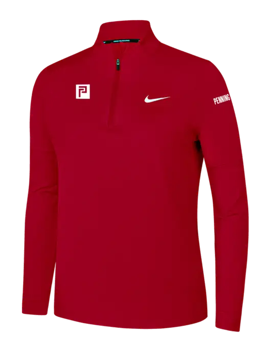 Nike Red Womens Dri-FIT Element 1/2-Zip Pullover w/Pennington Icon Logo, Pennington Logo