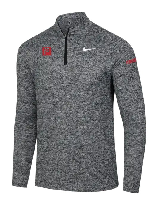 Nike Black Heather Dri-FIT Element 1/2-Zip Pullover w/Pennington Icon Logo, Pennington Logo