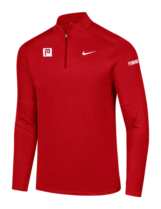 Nike Red Dri-FIT Element 1/2-Zip Pullover w/Pennington Icon Logo, Pennington Logo