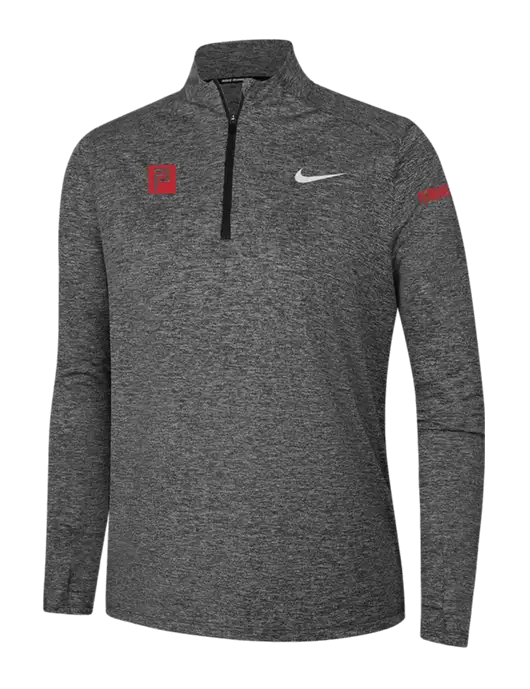 Nike Black Heather Womens Dri-FIT Element 1/2-Zip Pullover w/Pennington Icon Logo, Pennington Logo