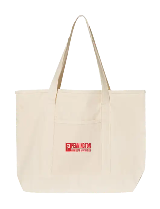 Natural Large Canvas Deluxe Tote w/Pennington Logo