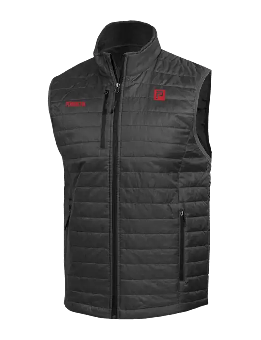 Packable Dark Grey Puffy Vest w/Pennington Icon Logo, Pennington Logo
