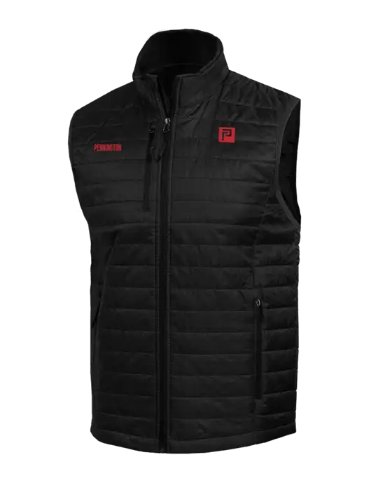 Packable Black Puffy Vest w/Pennington Icon Logo, Pennington Logo