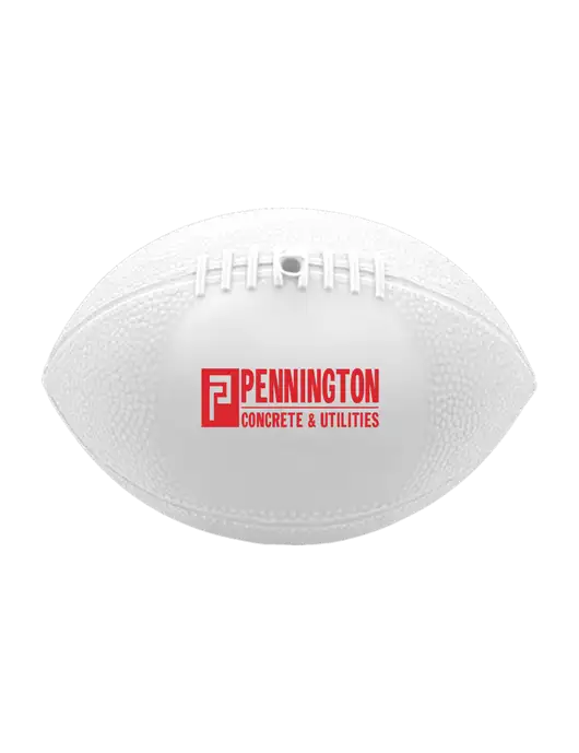 7” Durable White Vinyl Football w/Pennington Logo