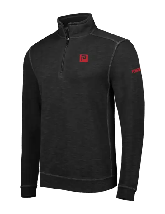 Tommy Bahama Black Tobago Bay 1/2 Zip w/Pennington Icon Logo, Pennington Logo