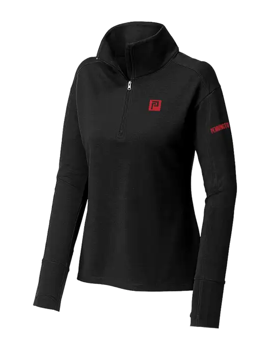 Womens Sport-Wick Flex Fleece Black 1/4-Zip w/Pennington Icon Logo, Pennington Logo