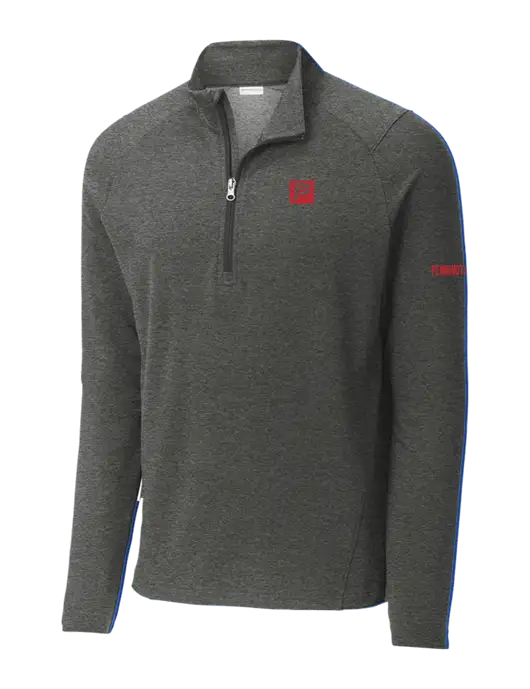 Sport-Wick Flex Fleece Dark Grey Heather 1/4-Zip w/Pennington Icon Logo, Pennington Logo