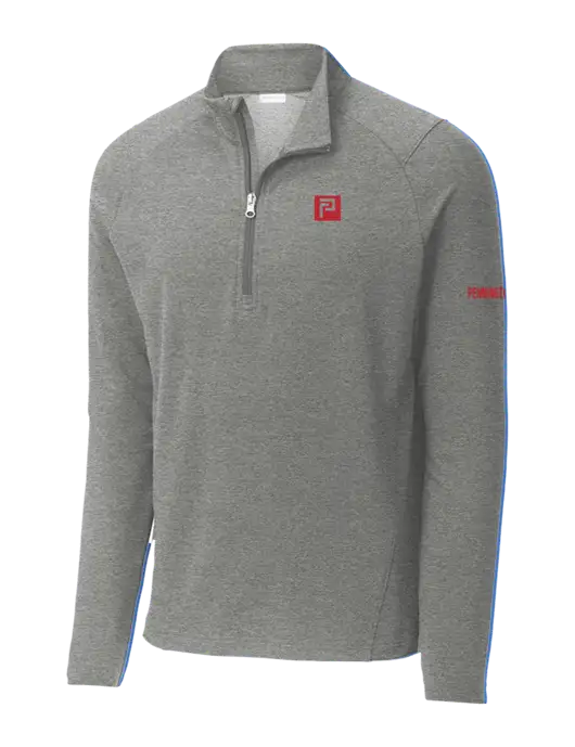 Sport-Wick Flex Fleece Light Grey Heather 1/4-Zip w/Pennington Icon Logo, Pennington Logo