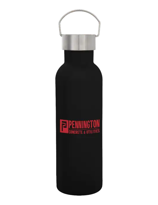 28 oz Black Bubbli Stainless Steel Bottle w/Pennington Logo