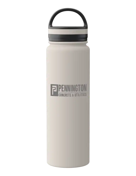 34oz Wide Mouth Stainless Steel Light Taupe Bottle w/Pennington Logo