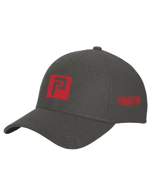 New Era Diamond Era Very Dark Grey Stretch Cap w/Pennington Icon Logo, Pennington Logo