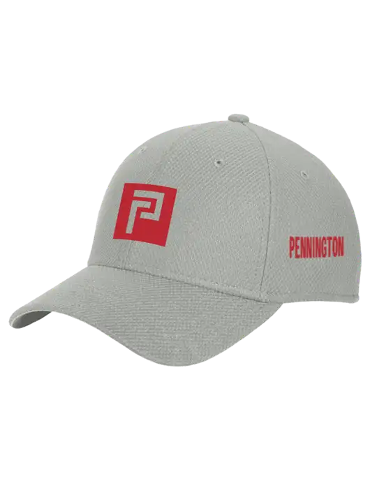 New Era Diamond Era Medium Grey Stretch Cap w/Pennington Icon Logo, Pennington Logo