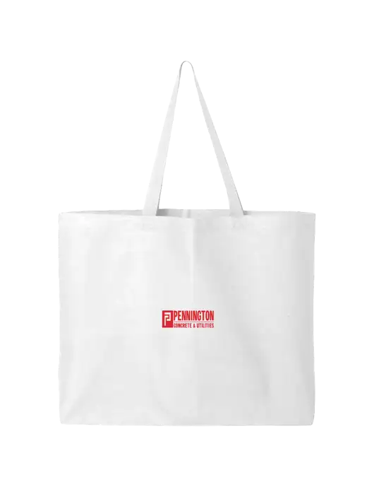 Sturdy Canvas White Tote w/Pennington Logo